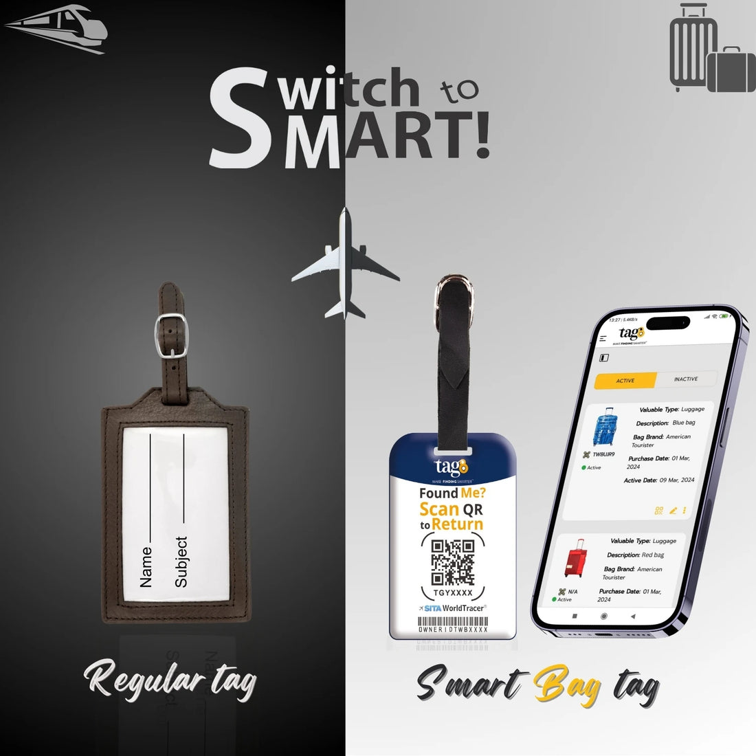 Finland QR Bag Tag by tag8 for secure luggage tracking