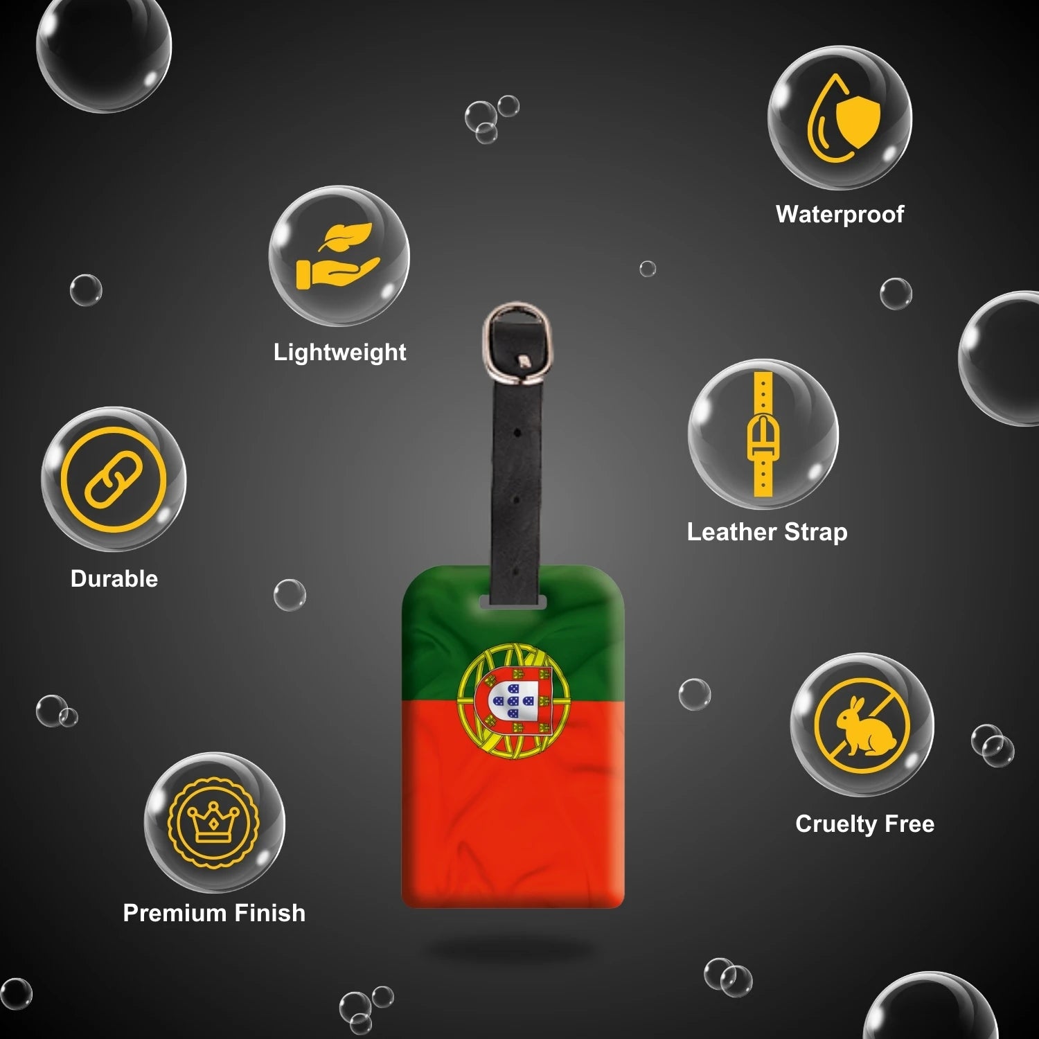 Portugal QR Bag Tag by tag8 with QR code for safety