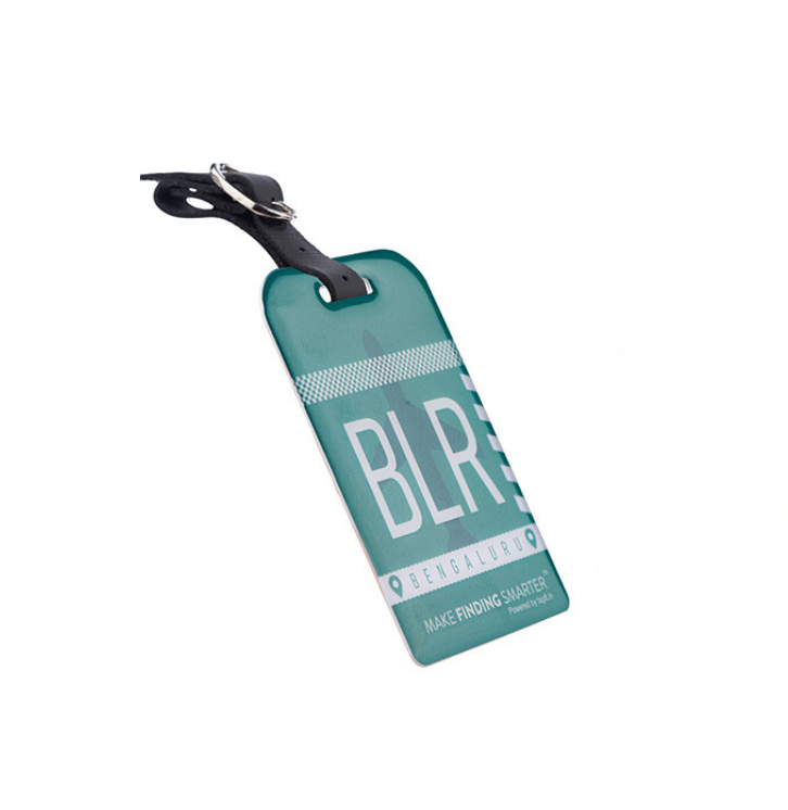 Bengaluru BLR city-themed smart bag security tag with QR code by tag8