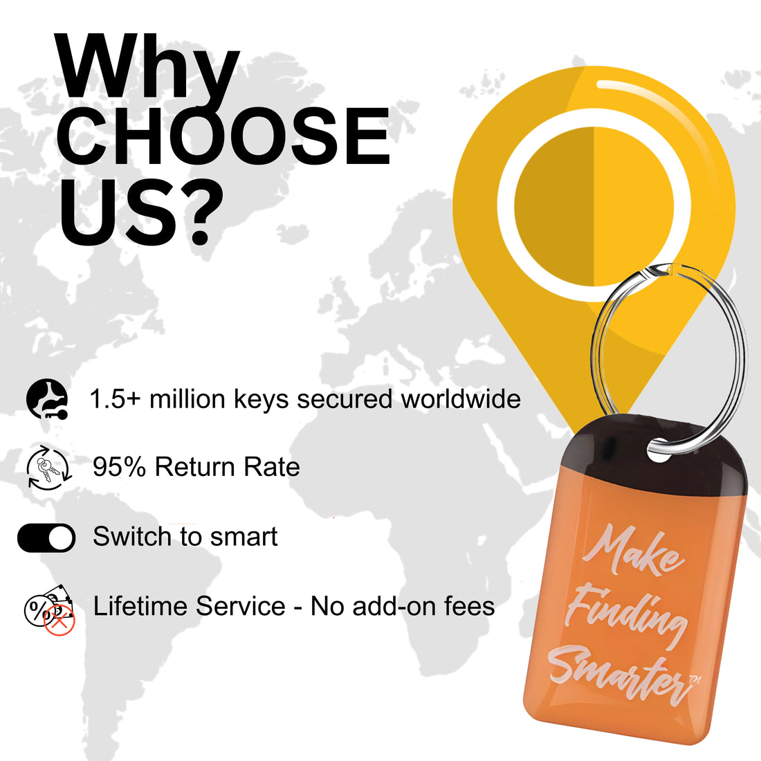 tag8 Smart Key Security Tag Pack of 4 for reliable tracking and protection of your keys