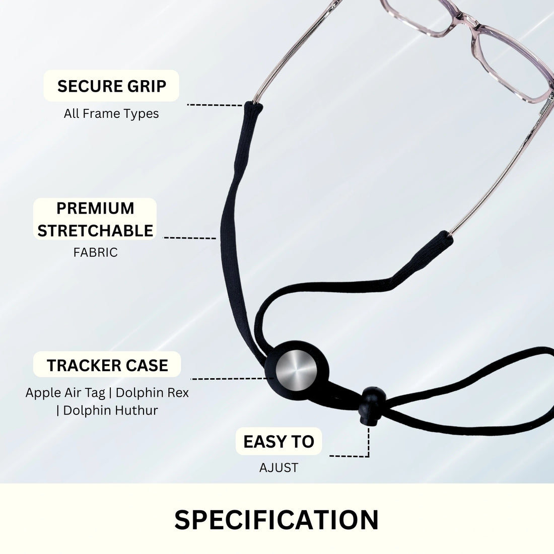 Smart Lanyard Tracker (Black)