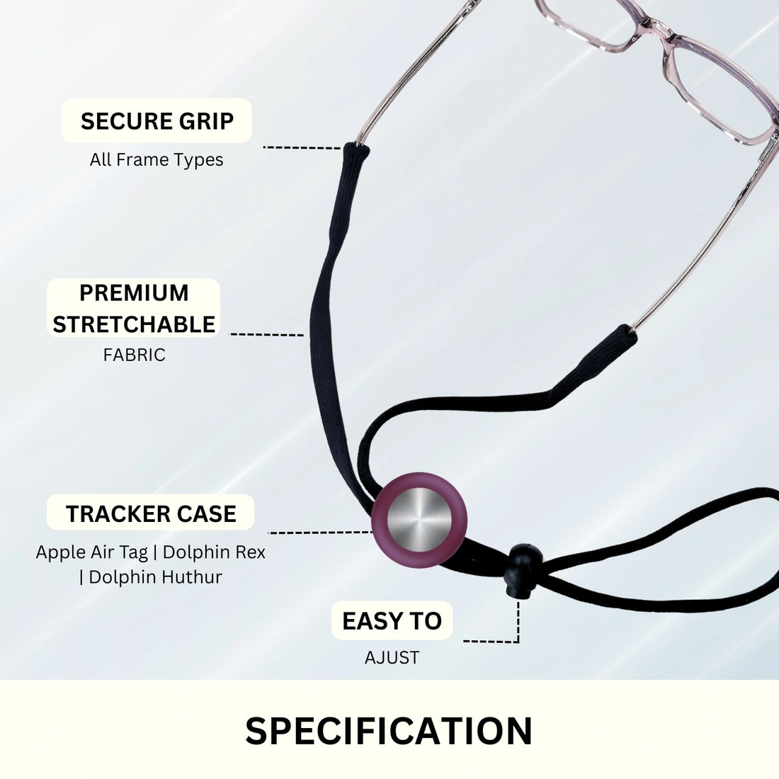 Smart Lanyard Tracker (Wine)