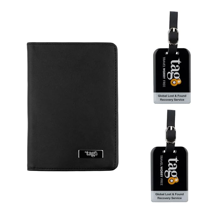 Leather Passport Case + 2 Bag Tag - tag8