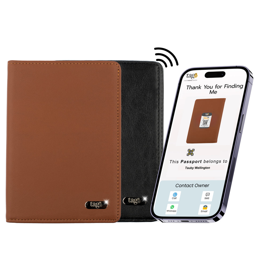 Leather Passport Holder Combo Pack | RFID Protection & Alerts | tag8