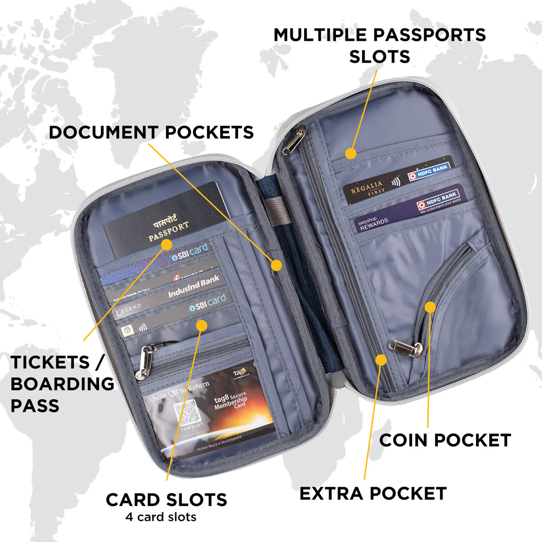 Canvas Passport Tracker Holder