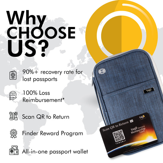 Canvas Passport Tracker Holder - tag8