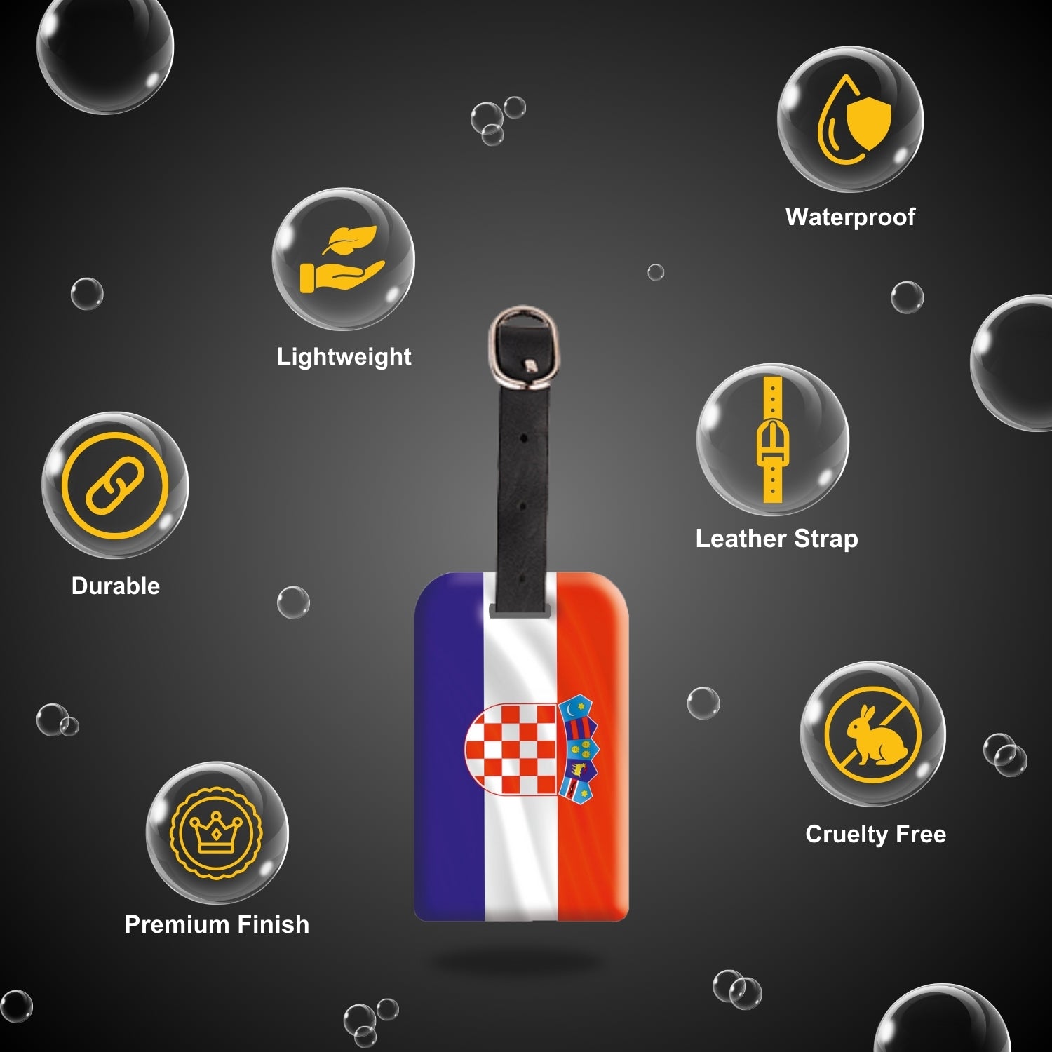 Croatia Flag QR Bag Tag - Stylish, Secure & Smart Travel Tag