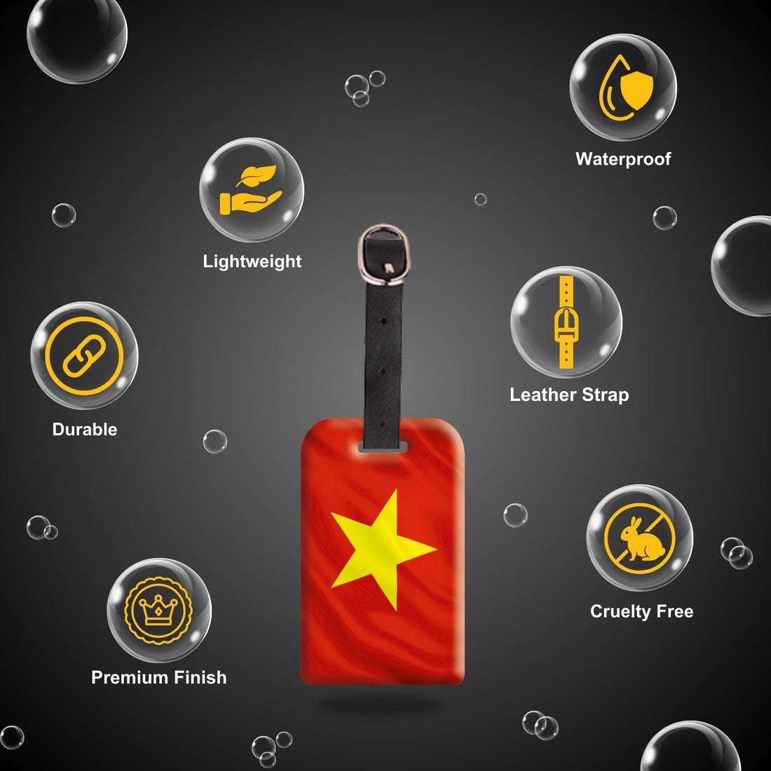 Vietnam Flag QR Bag Tag - Track & Secure Your Bags with QR Technology