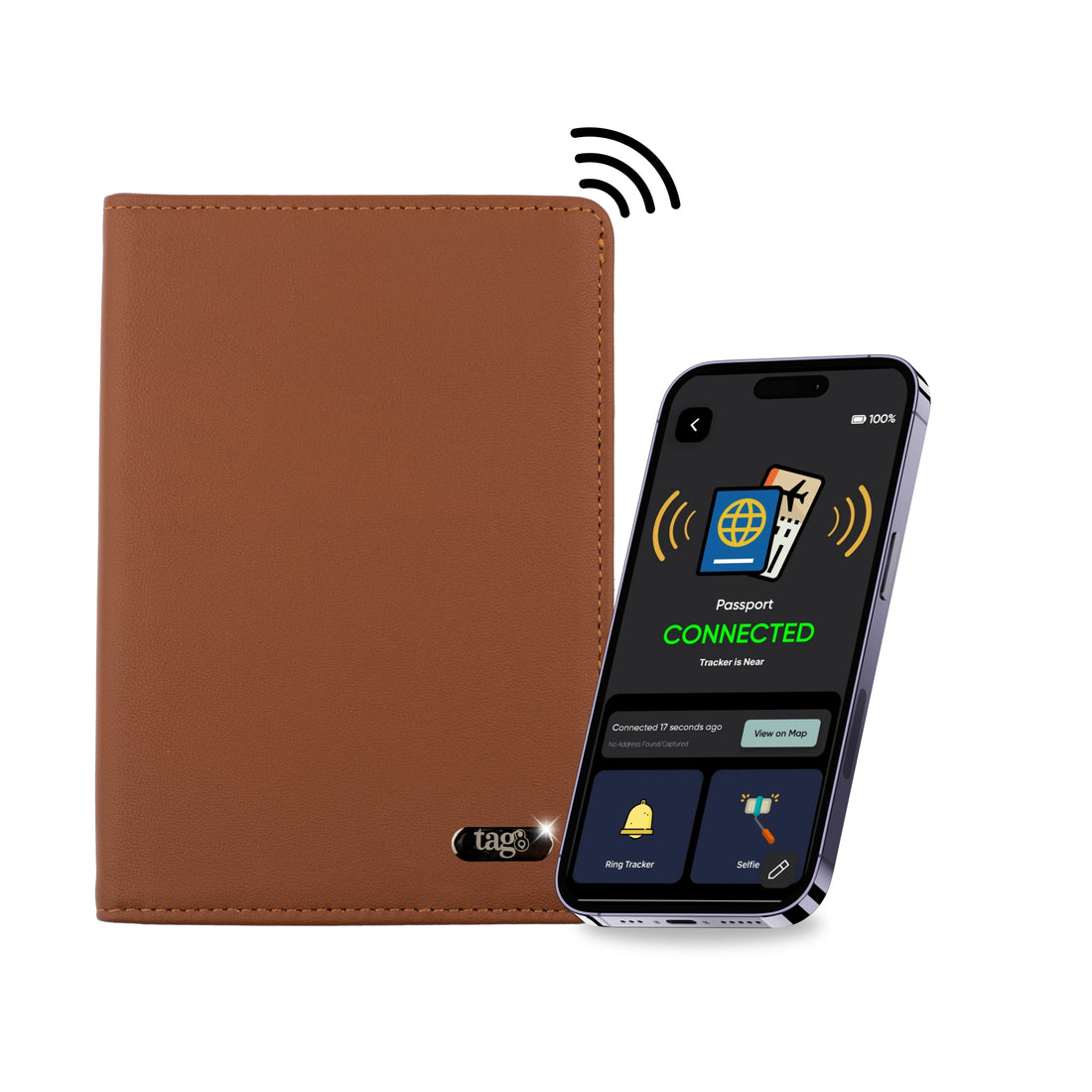 Dolphin Smart Leather Passport Tracker