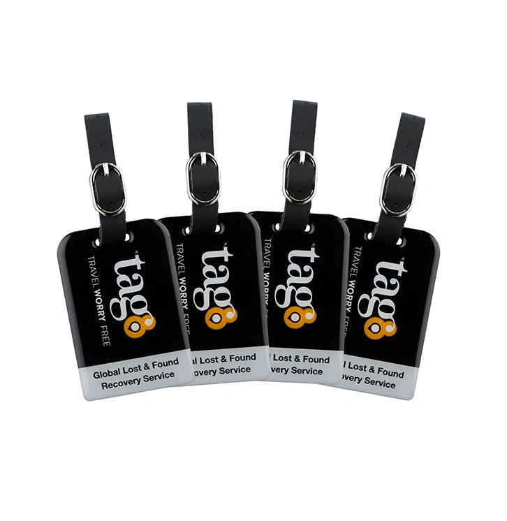 Black Bag Security QR Bag Tag by tag8 for luggage tracking