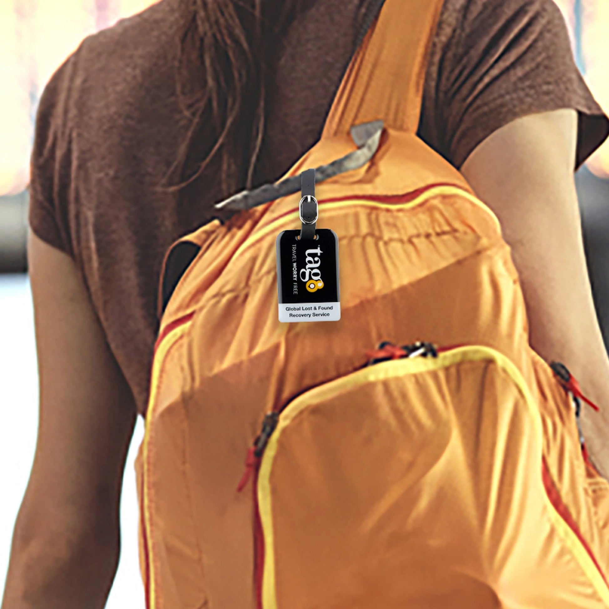 Black Bag Security QR Bag Tag by tag8 for luggage tracking