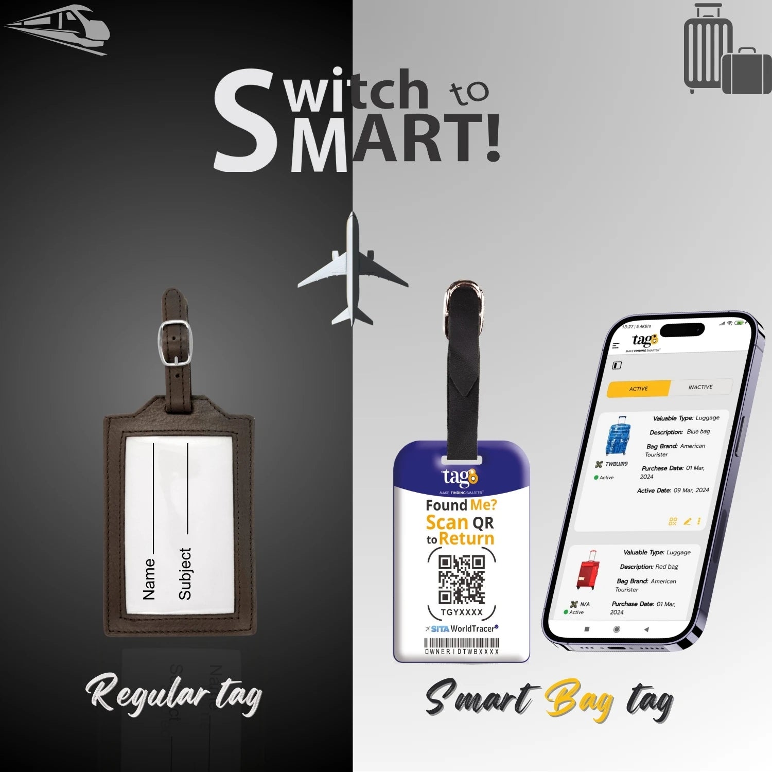 Croatia QR Bag Tag by tag8 for secure travel