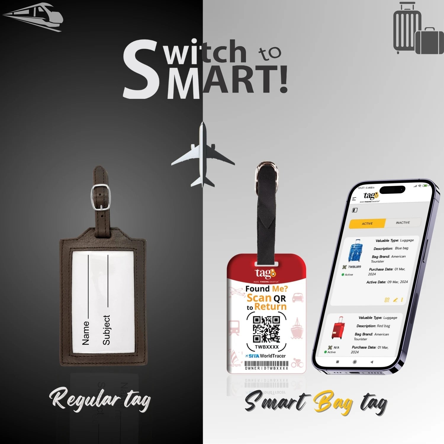 Denmark QR Bag Tag by tag8 for luggage tracking
