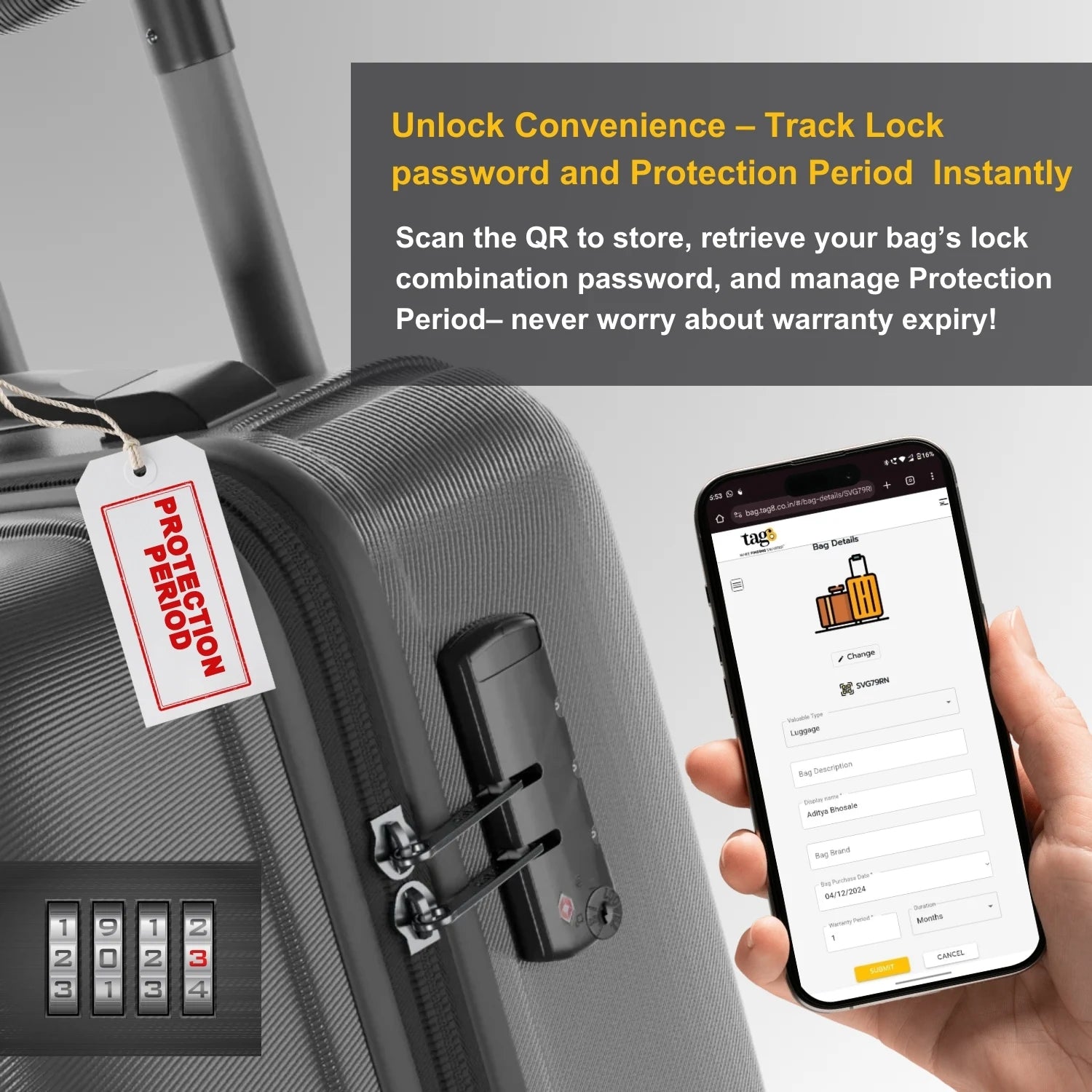 Denmark QR Bag Tag by tag8 for luggage tracking