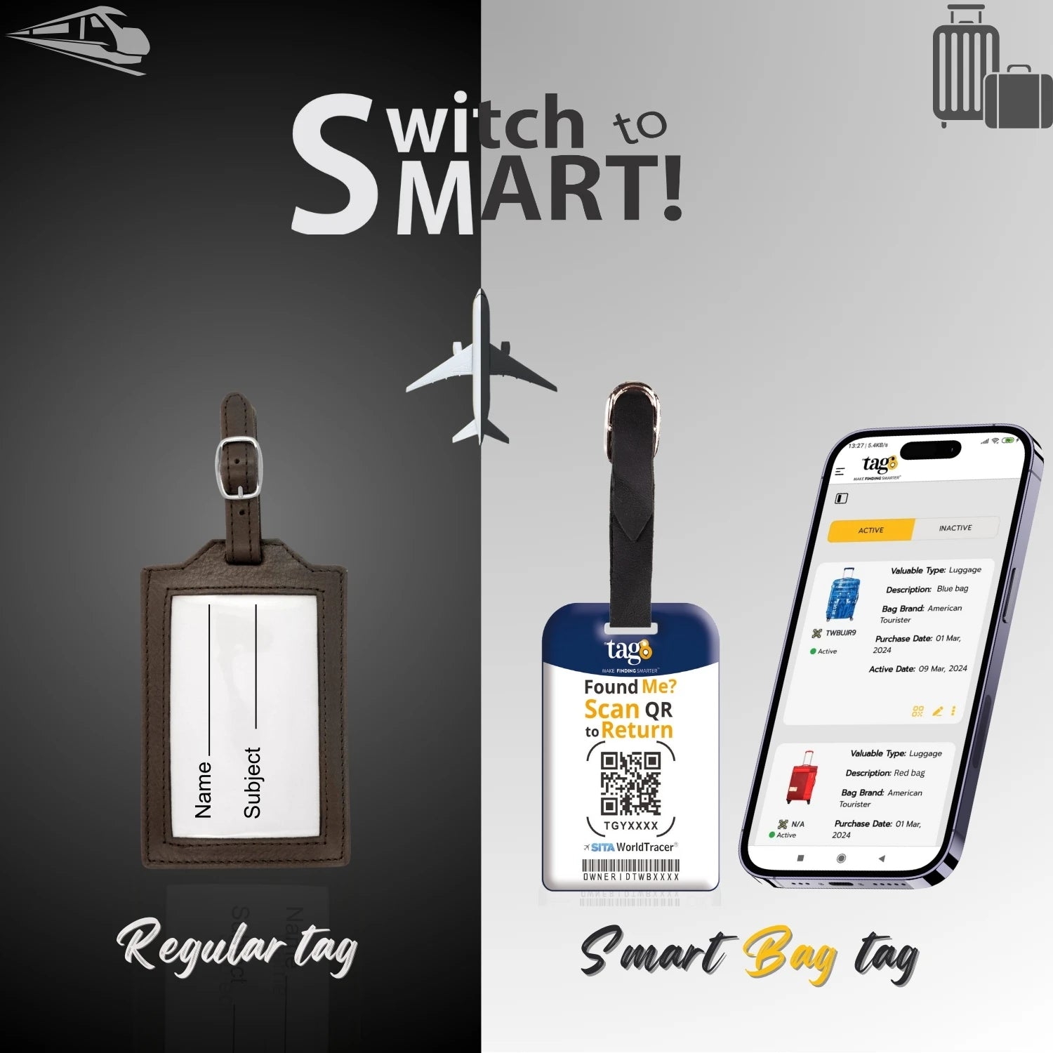 Finland QR Bag Tag by tag8 for secure luggage tracking