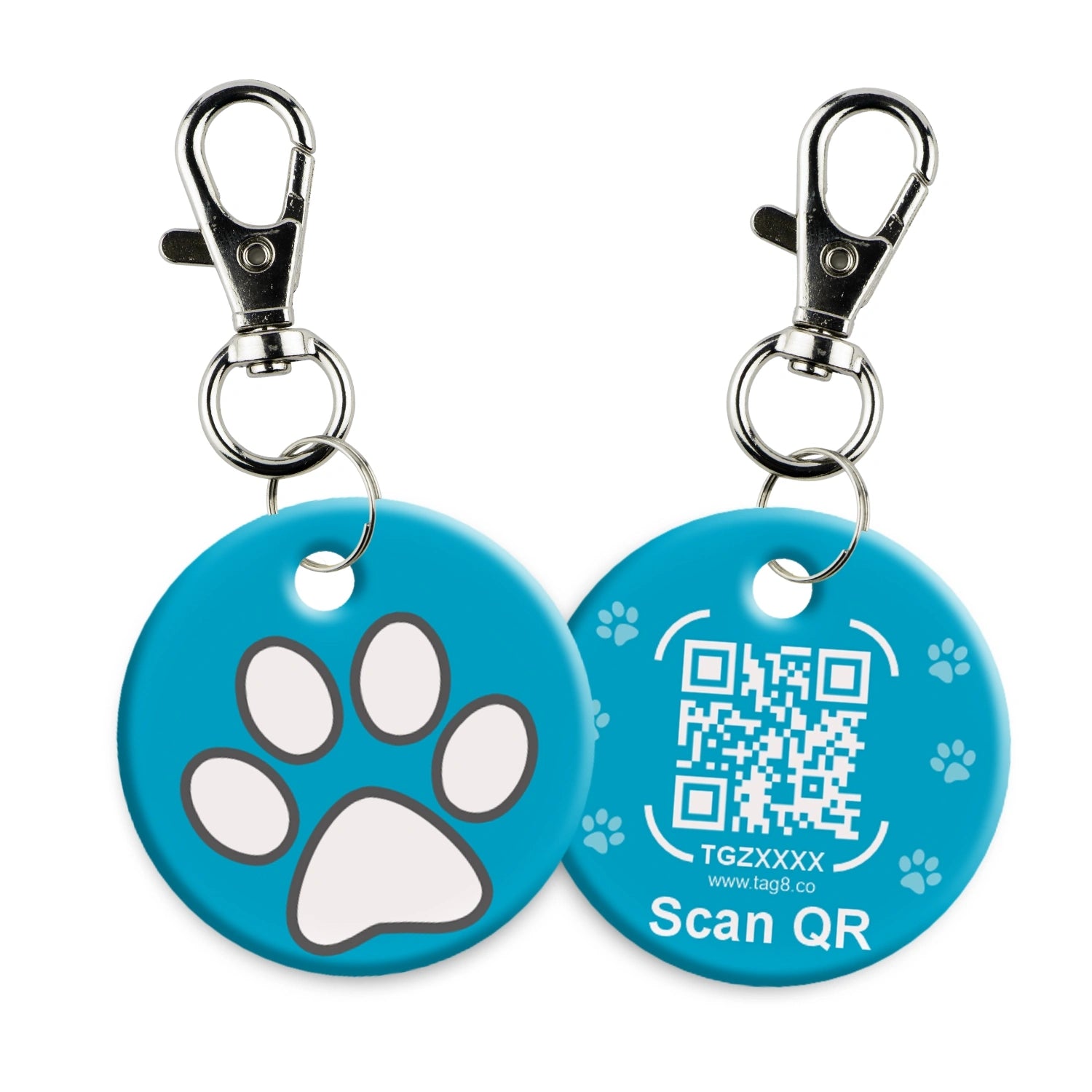 Tag8 Genie Pet Tag with smart QR code for pets – secure, scannable ID tag to help reunite lost pets with their owners