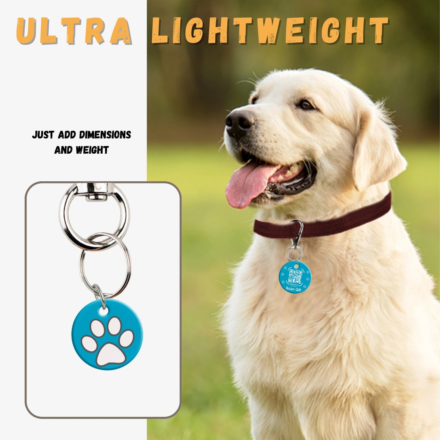 Tag8 Genie Pet Tag with smart QR code for pets – secure, scannable ID tag to help reunite lost pets with their owners