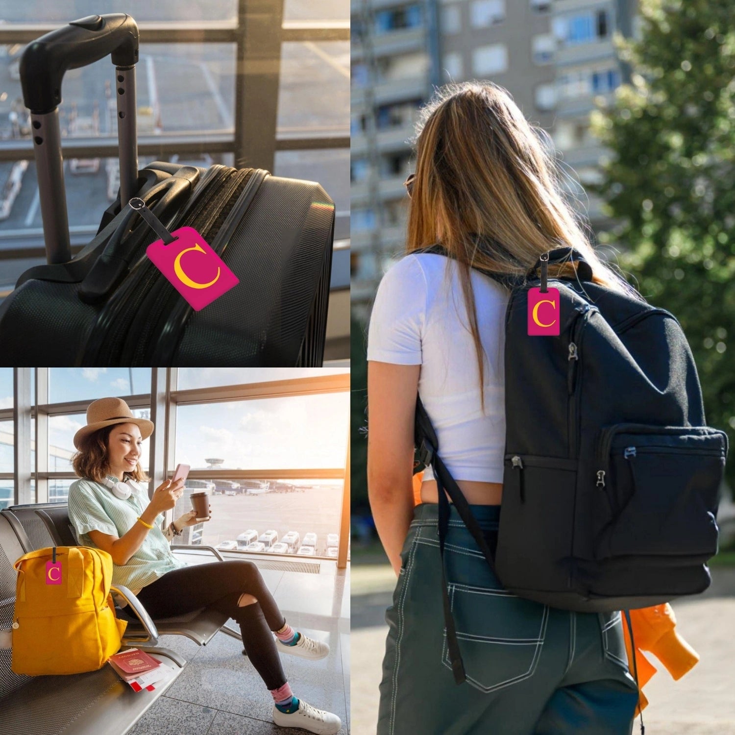 QR tag for bag with initial C