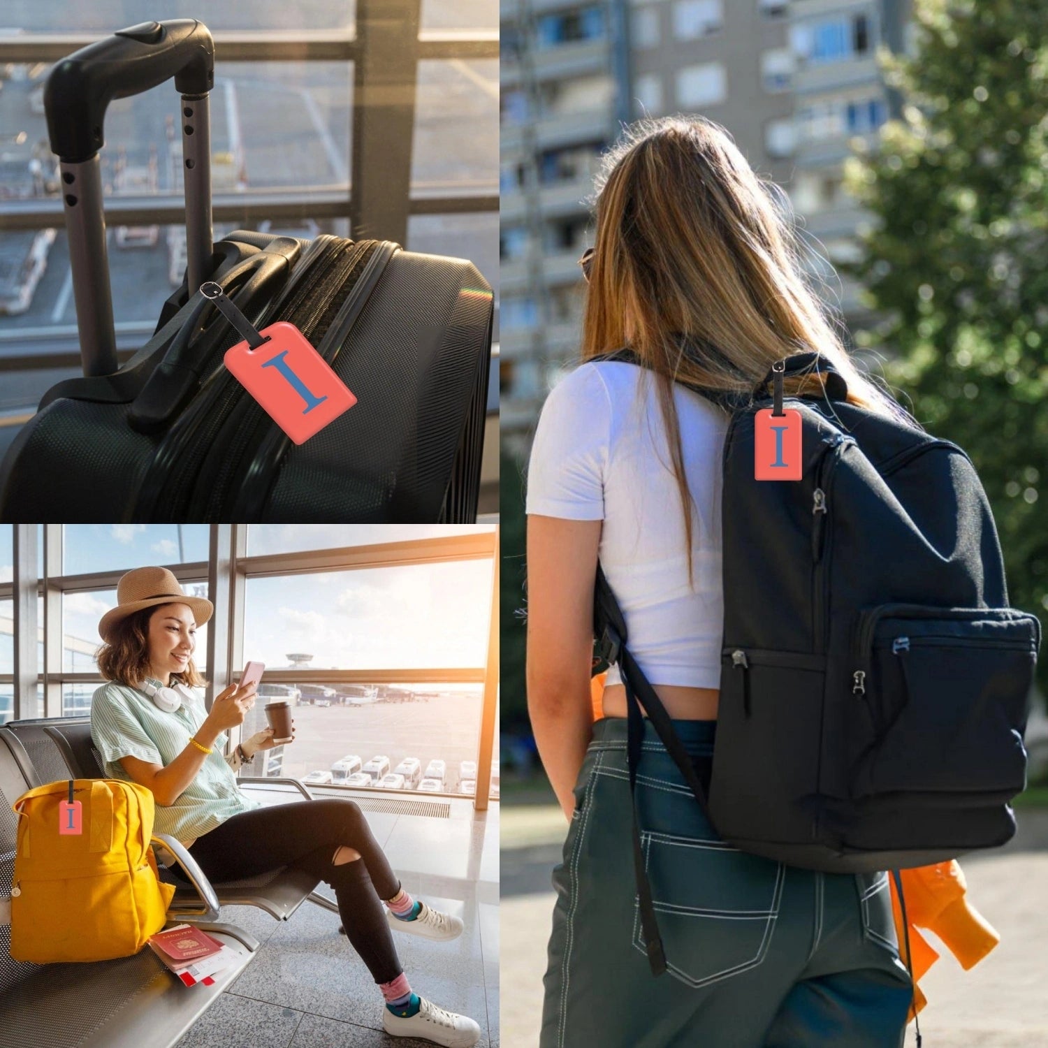 QR tag for bag with initial I
