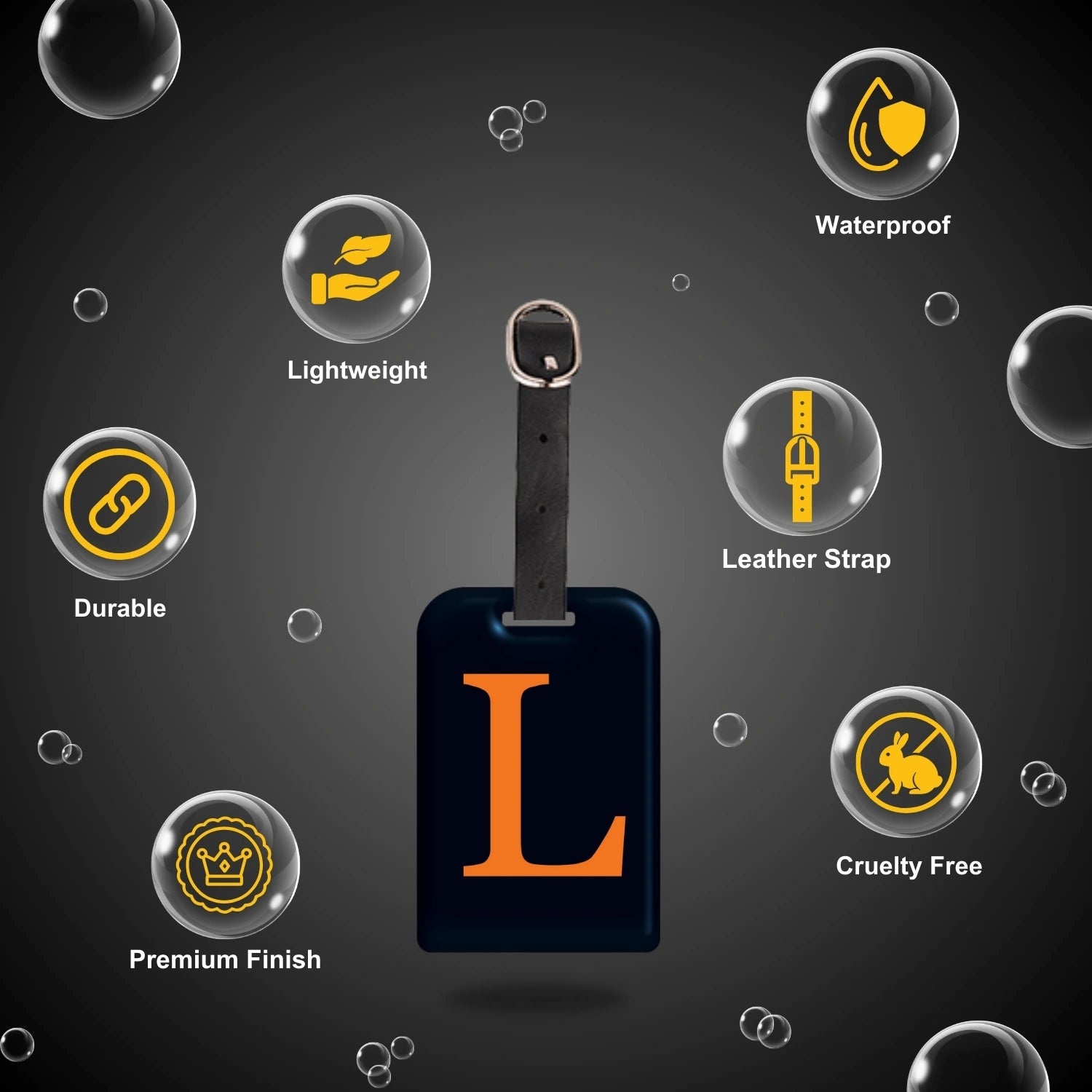 QR tag for bag with initial L