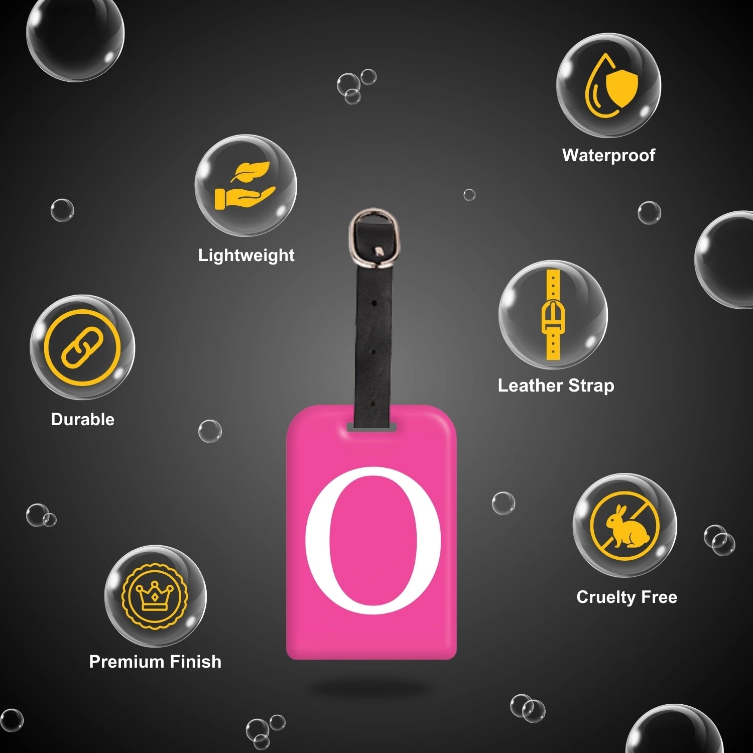 QR tag for bag with initial O