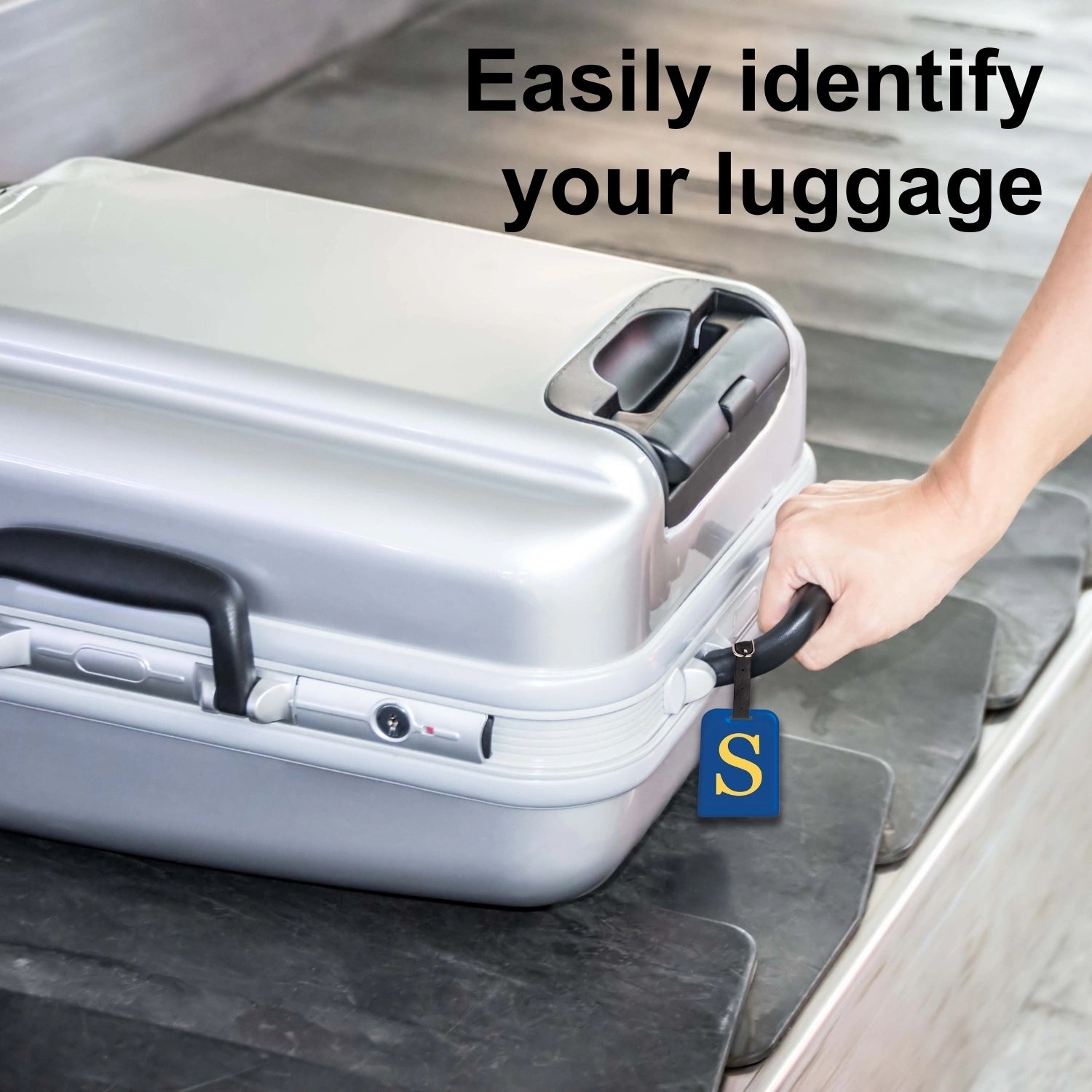 QR tag for bag with initial S