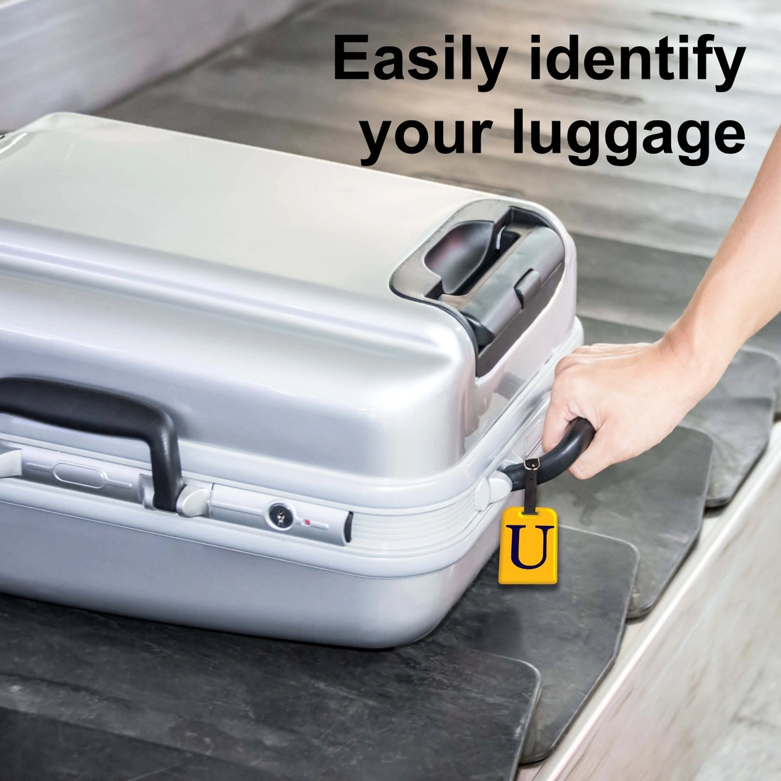QR tag for bag with initial U