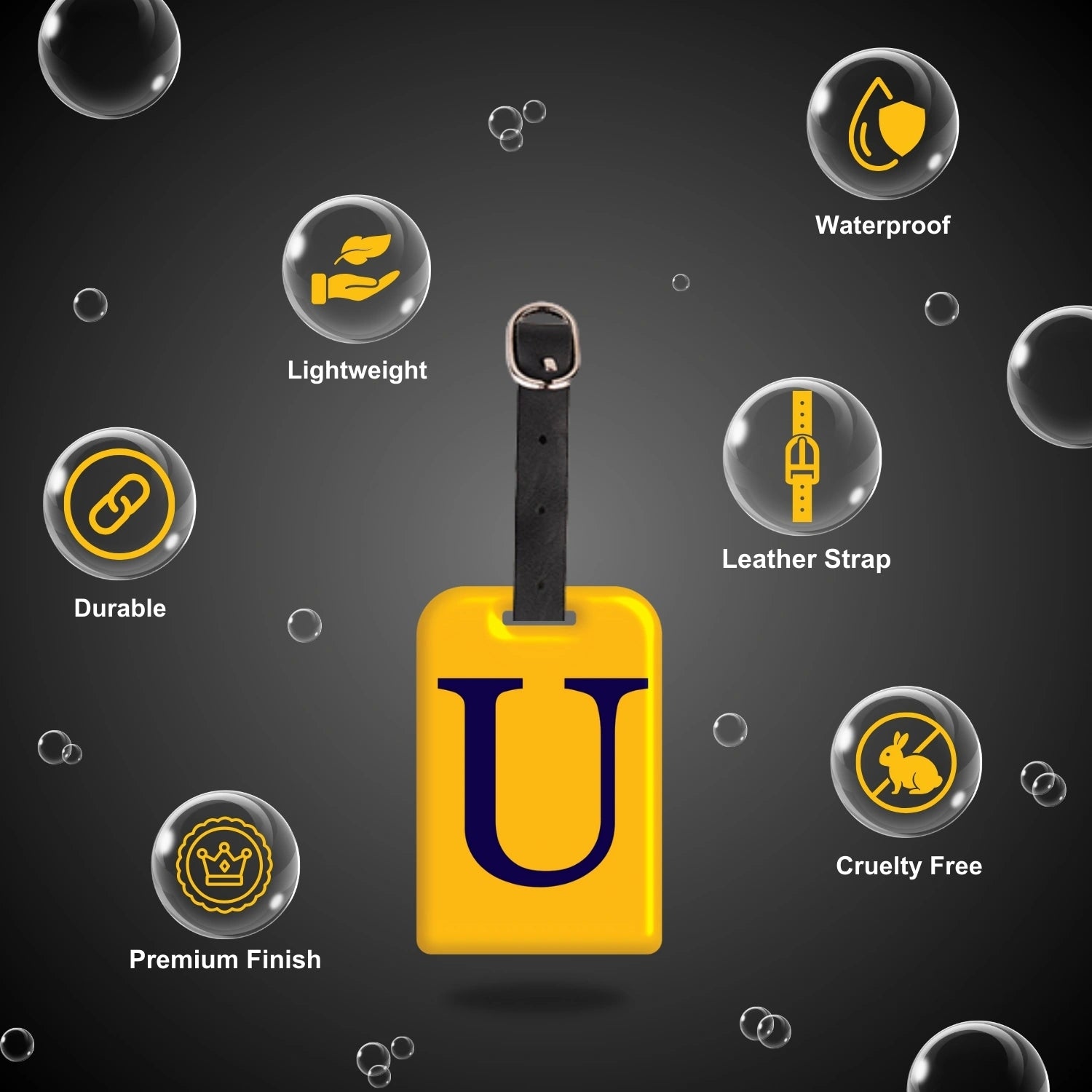 QR tag for bag with initial U