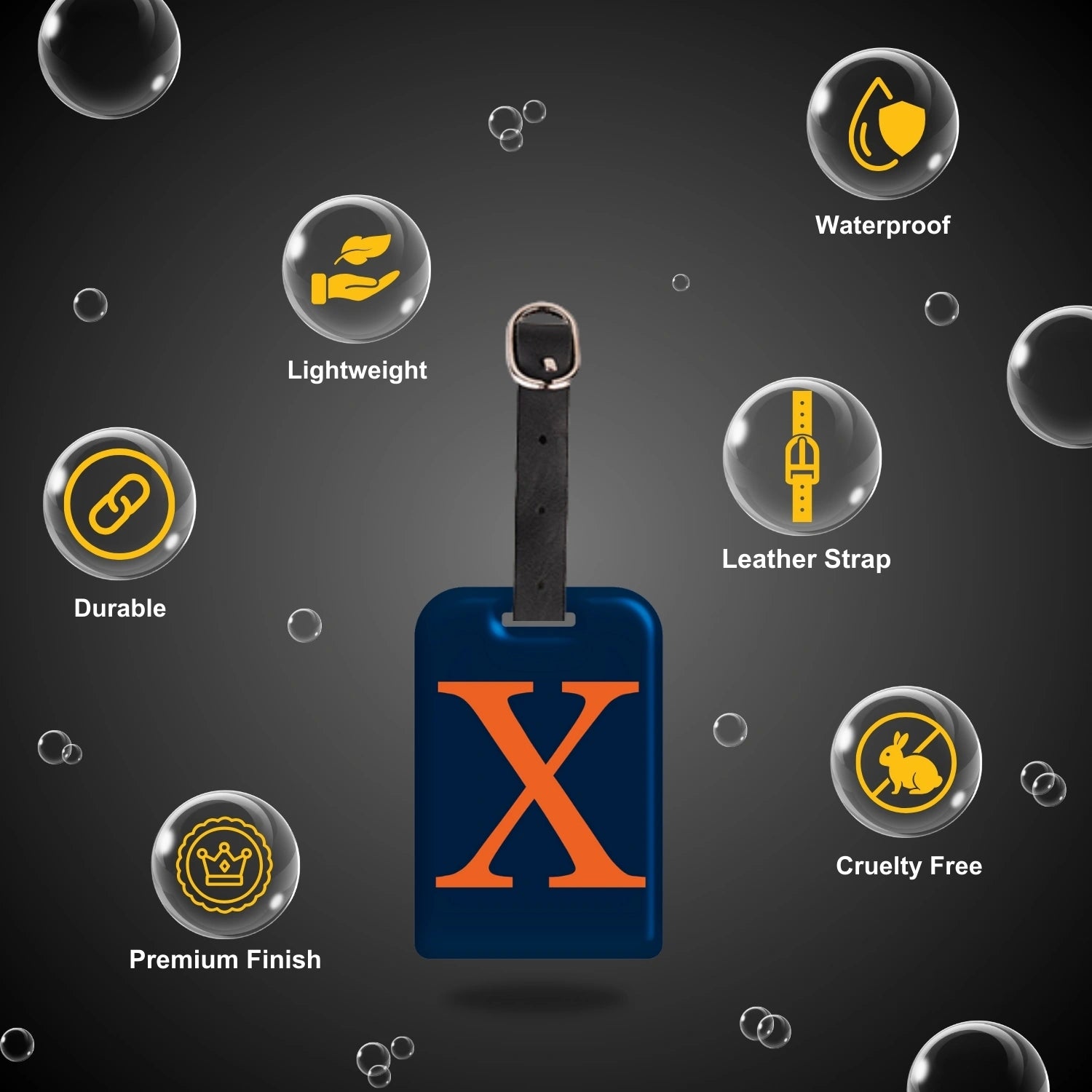 QR tag for bag with initial X