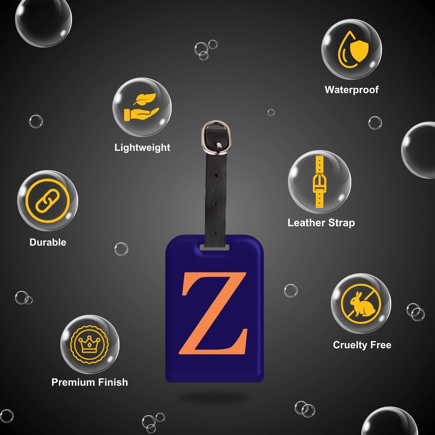 QR tag for bag with initial Z