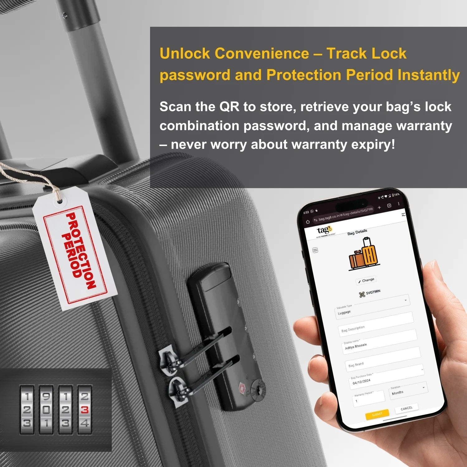 Los Angeles QR Bag Tag by tag8 for travel tracking