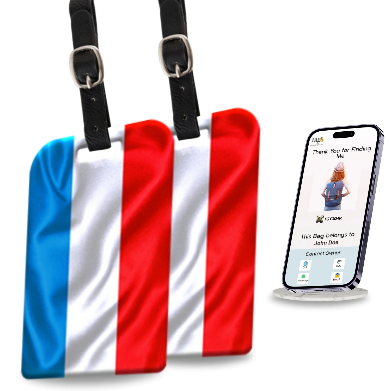 Luxembourg QR Bag Tag by tag8 for luggage tracking