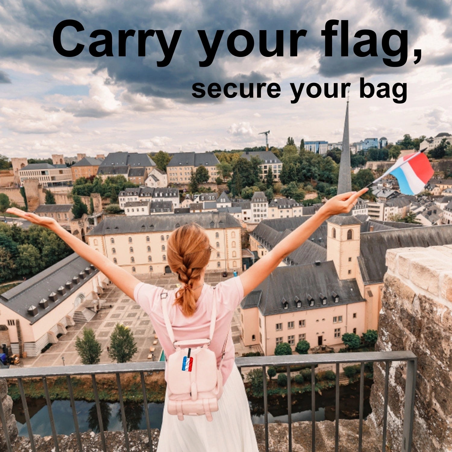 Luxembourg QR Bag Tag by tag8 for luggage tracking