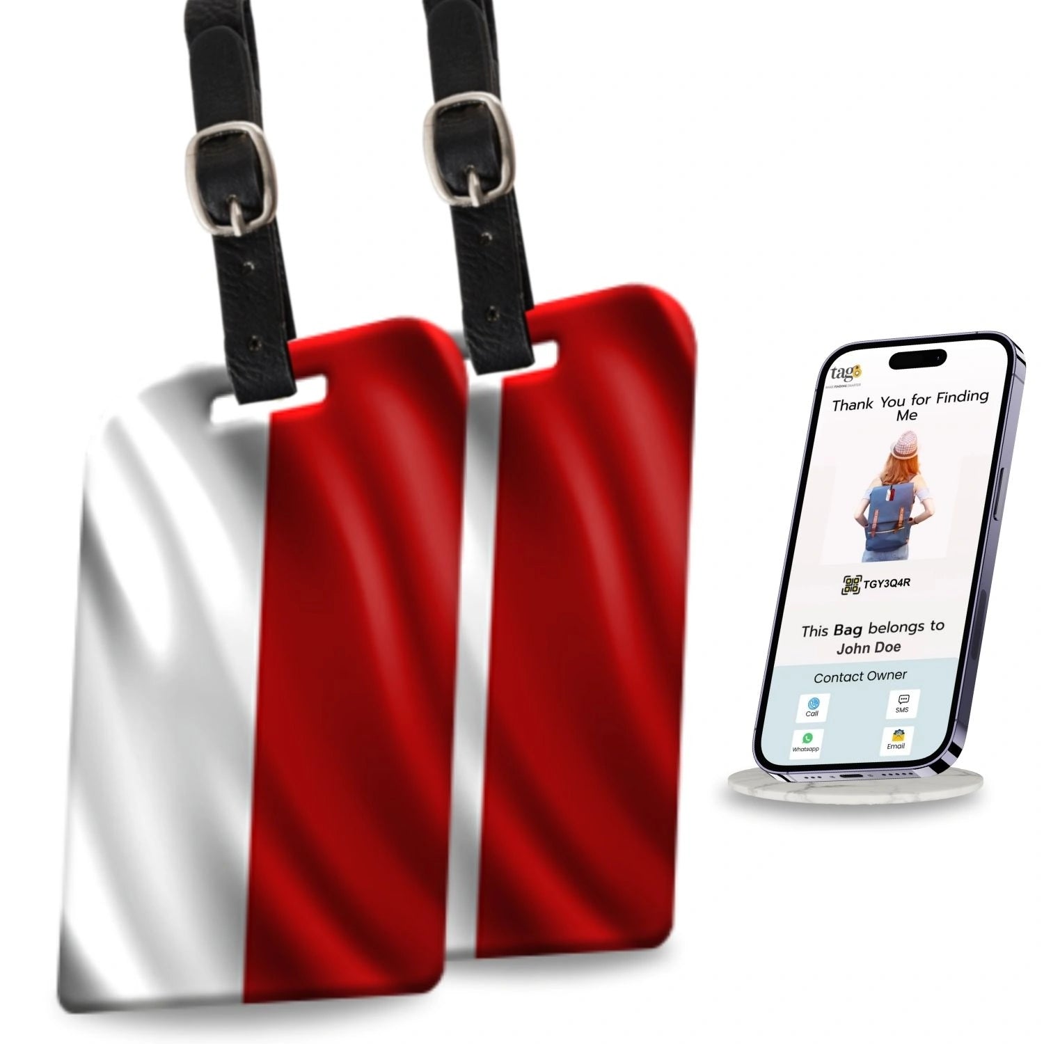 Monaco QR Bag Tag by tag8 for luggage tracking