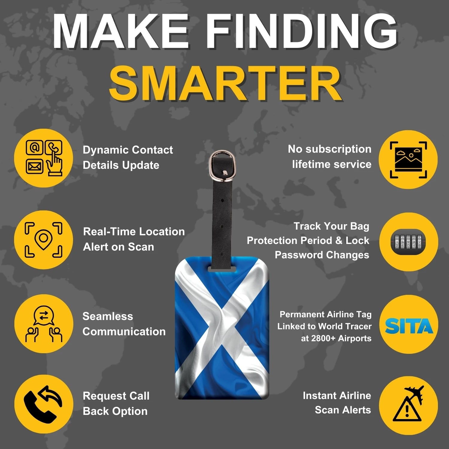 Scotland QR Bag Tag by tag8 for luggage recovery