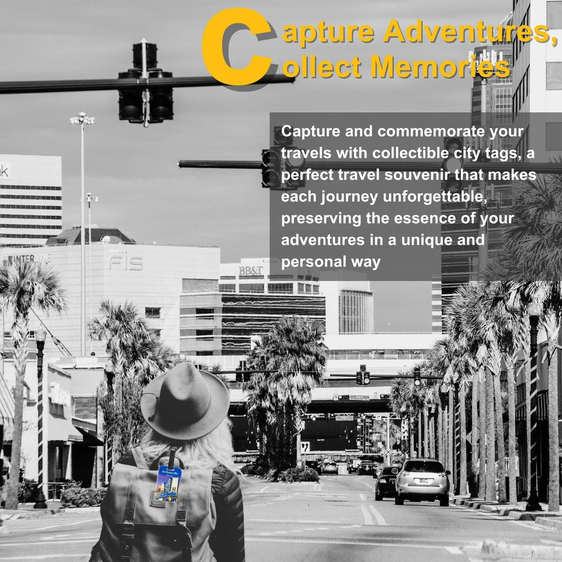 tag8 Jacksonville FL Bag Tag with elegant design and smart QR code for hassle-free identification and lost & found assistance