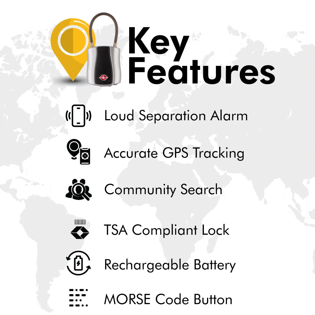 tag8 Dolphin Smart Padlock with Bluetooth tracking for secure and keyless access