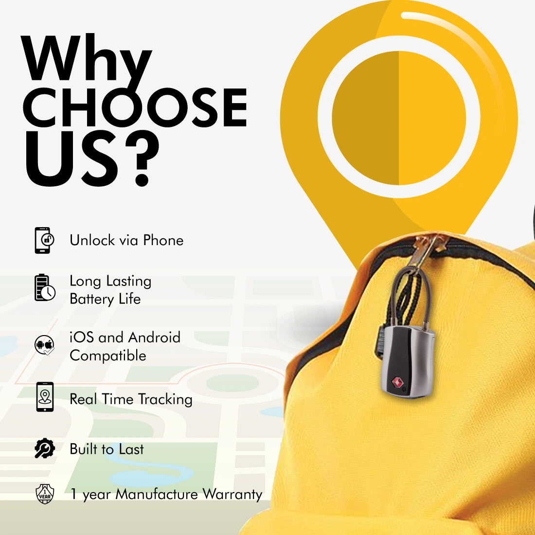 tag8 Dolphin Smart Padlock with Bluetooth tracking for secure and keyless access
