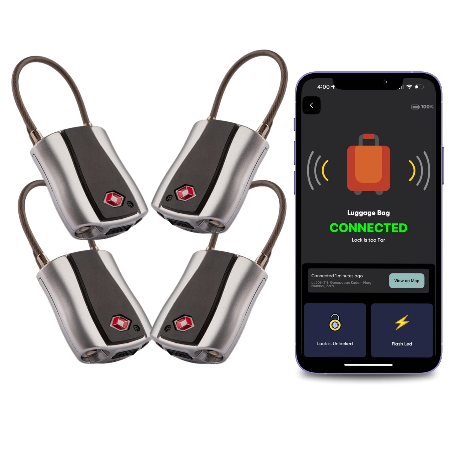 tag8 Dolphin Smart Padlock with Bluetooth tracking for secure and keyless access