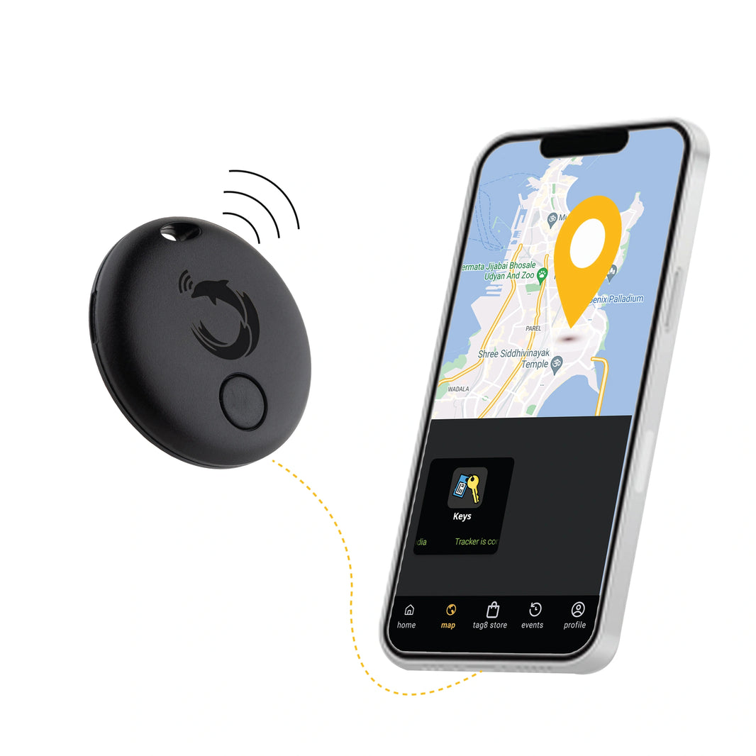 tag8 Dolphin Tracker Pack of 4 with Bluetooth tracking for easy location and security of valuables