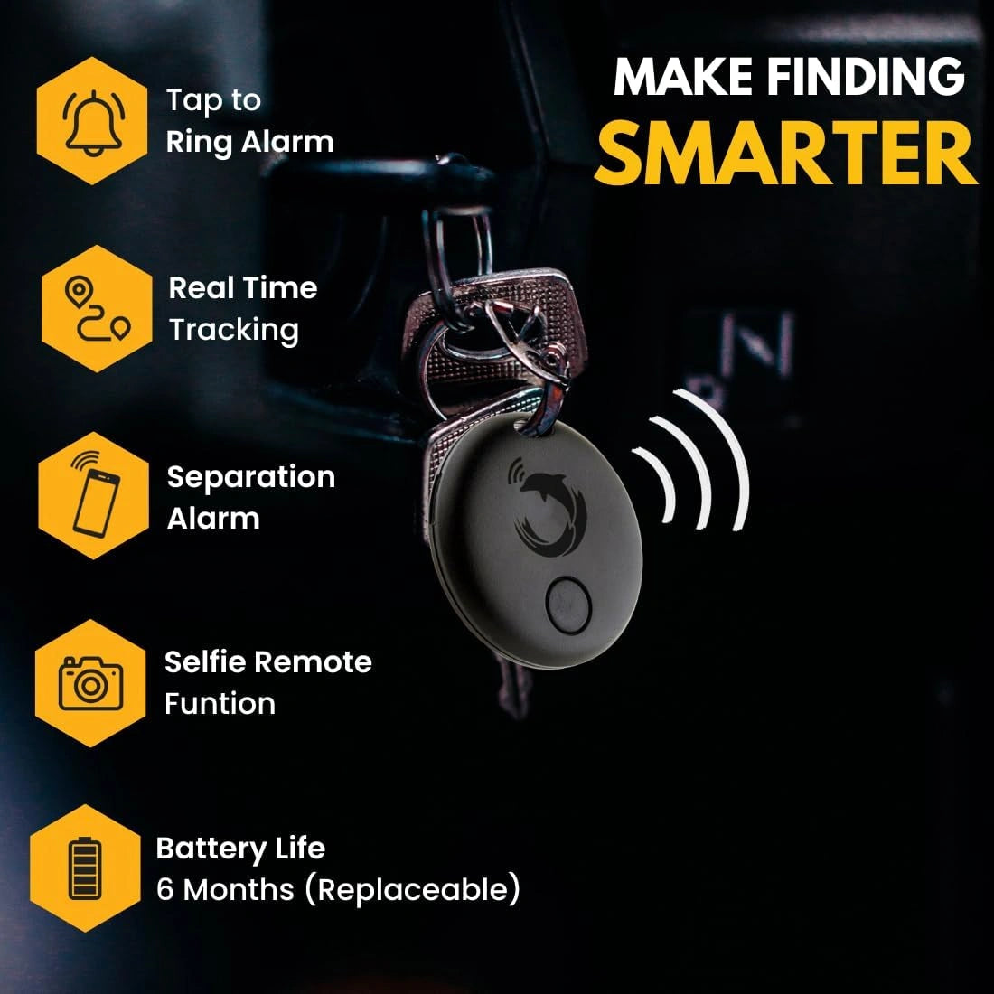 tag8 Dolphin Tracker Pack of 4 with Bluetooth tracking for easy location and security of valuables