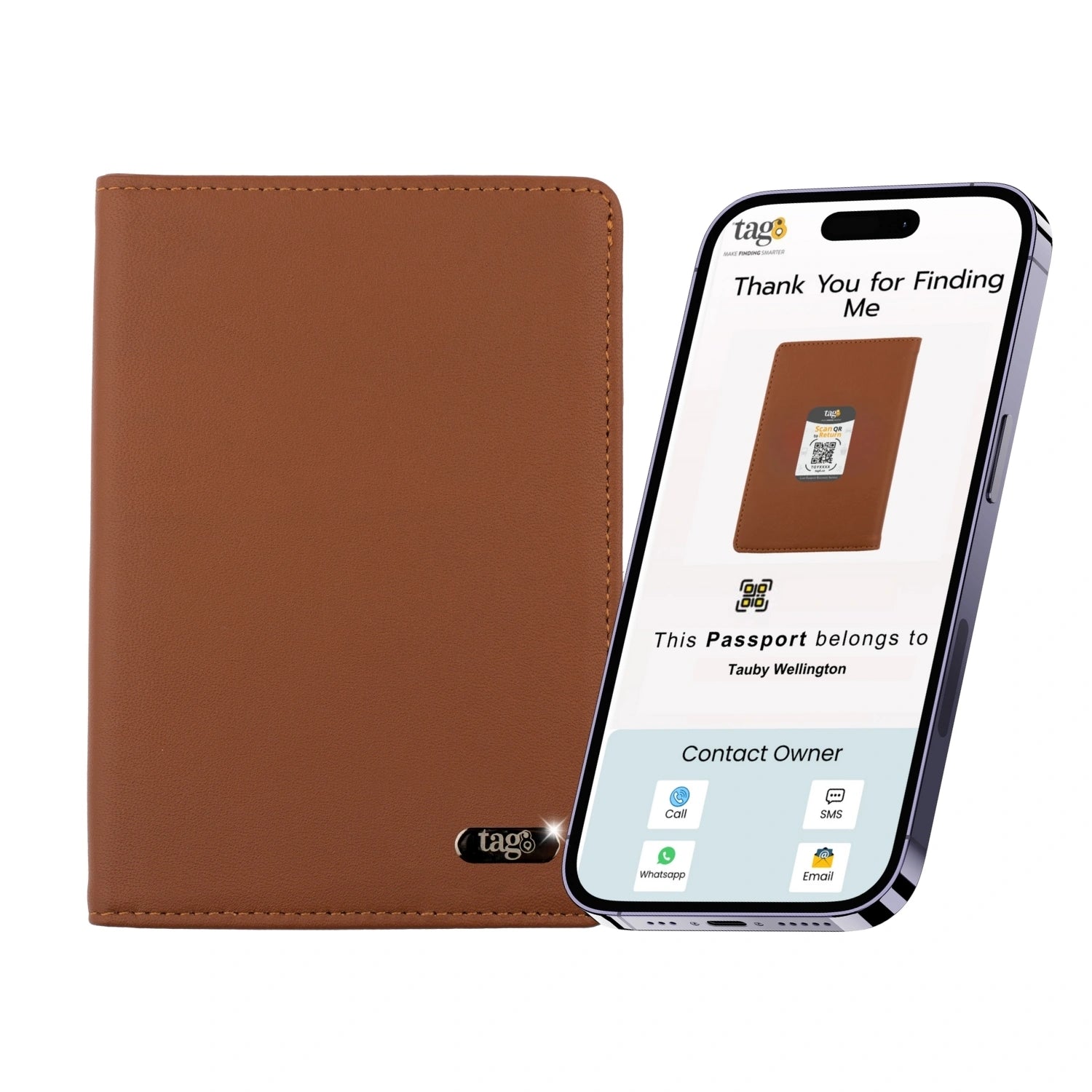 tag8 Genuine Leather Passport Case for premium quality and secure travel organization