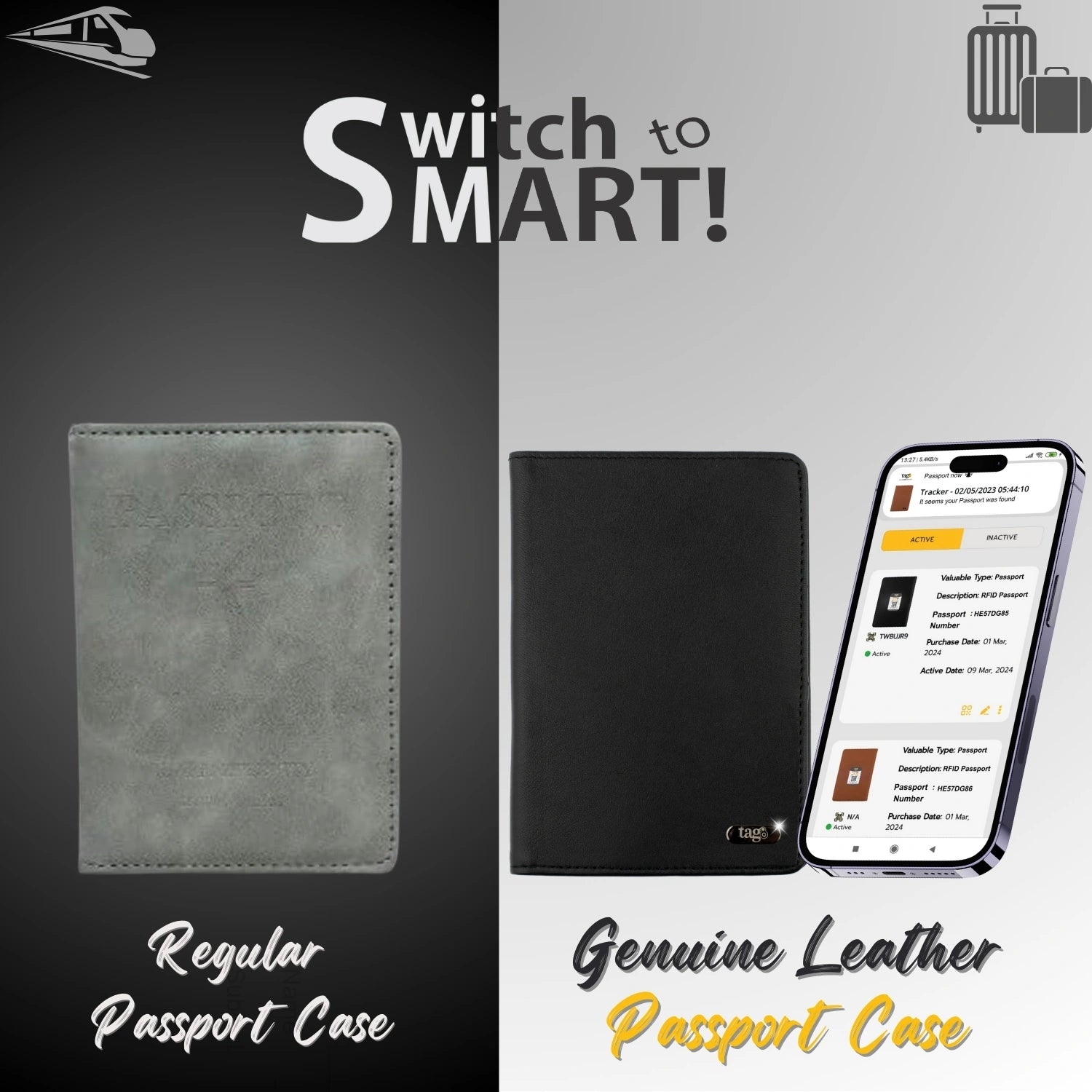 tag8 Genuine Leather Passport Case for premium quality and secure travel organization