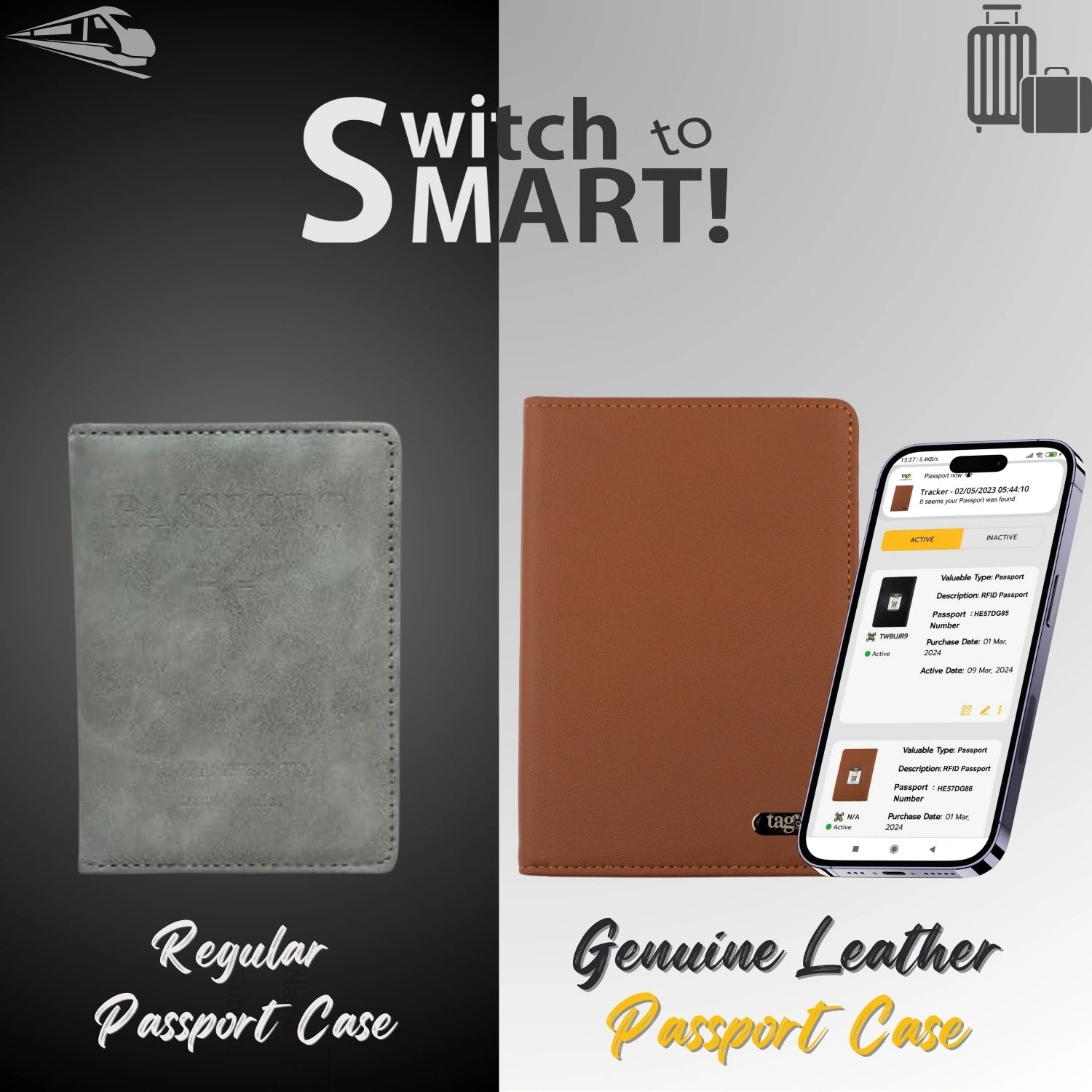 tag8 Genuine Leather Passport Case for premium quality and secure travel organization