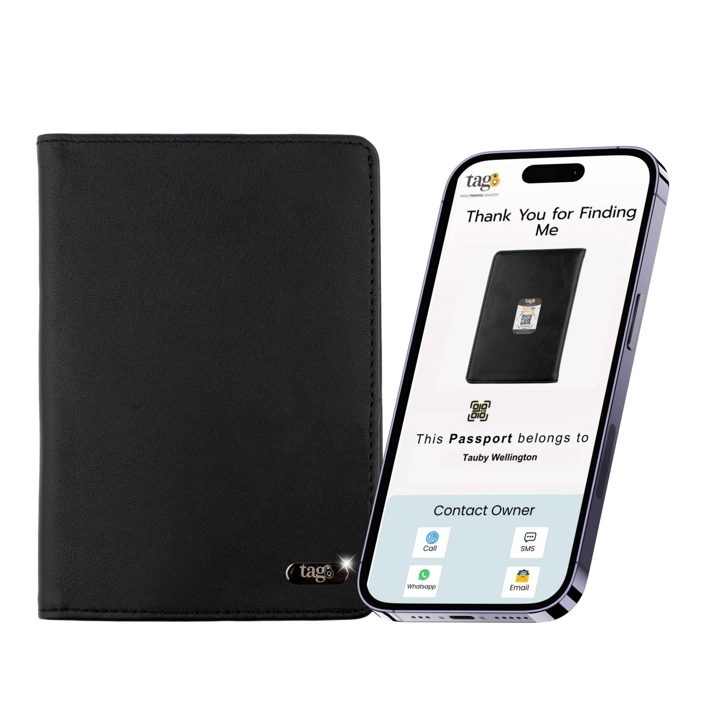 tag8 Genuine Leather Passport Case for premium quality and secure travel organization