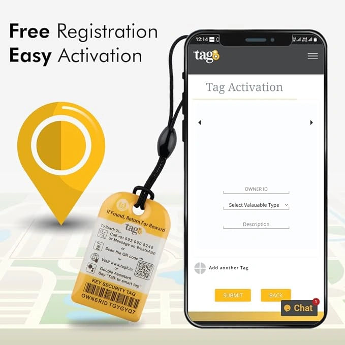tag8 Key Security Tag for smart tracking and protection of your essential keys