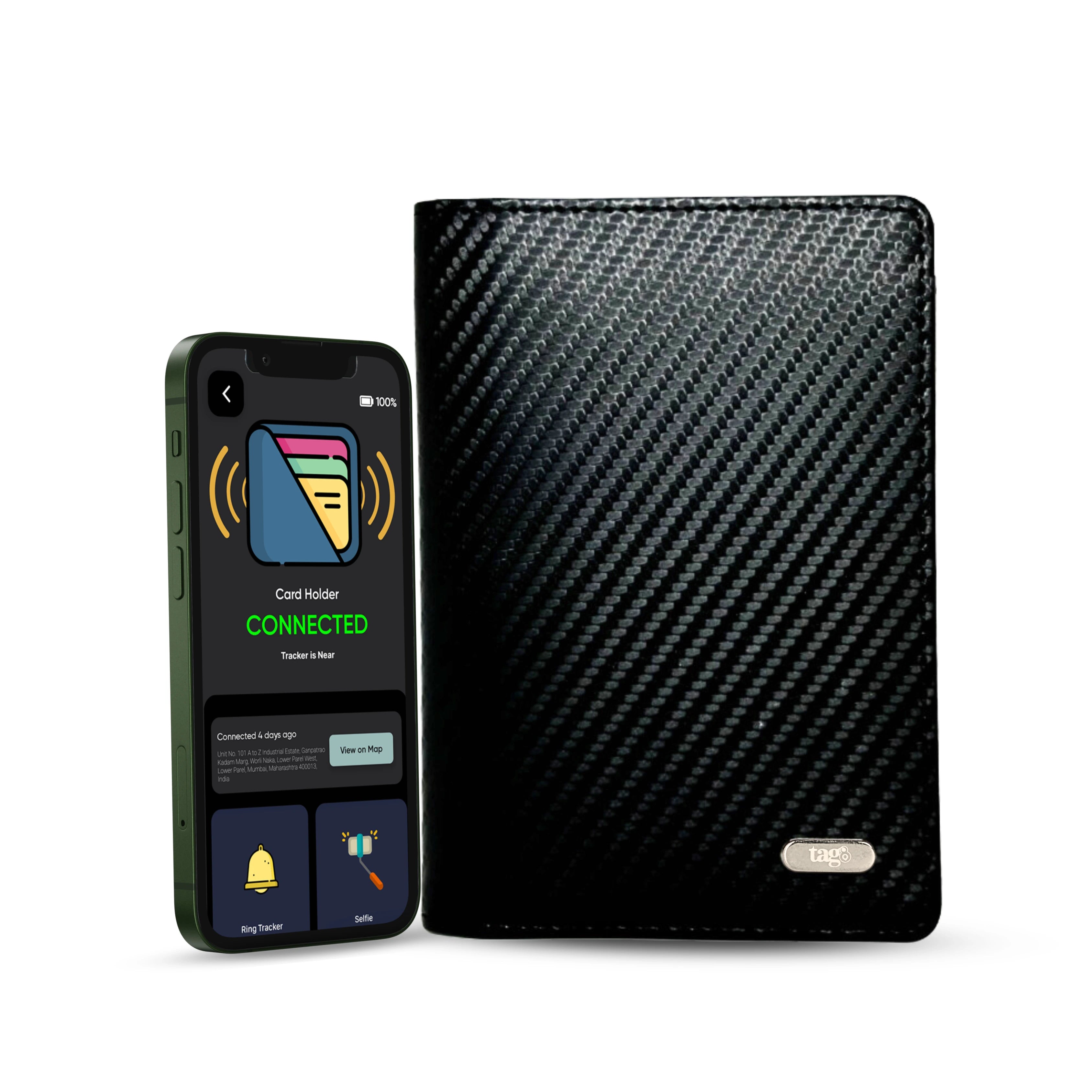 tag8 Passport Tracker with durable carbon fiber case for secure travel