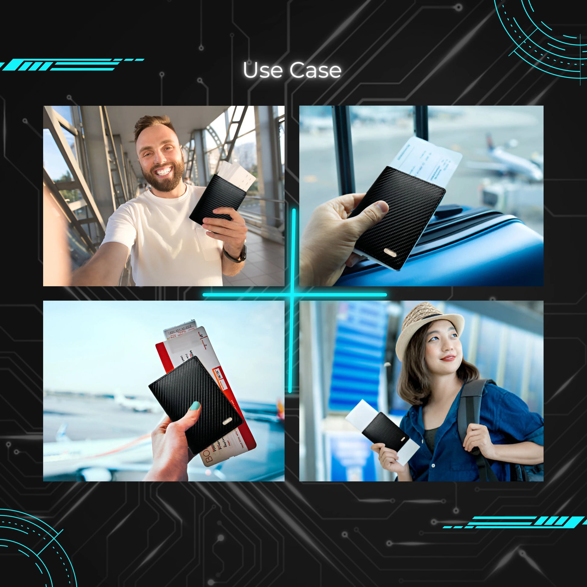 tag8 Passport Tracker with durable carbon fiber case for secure travel