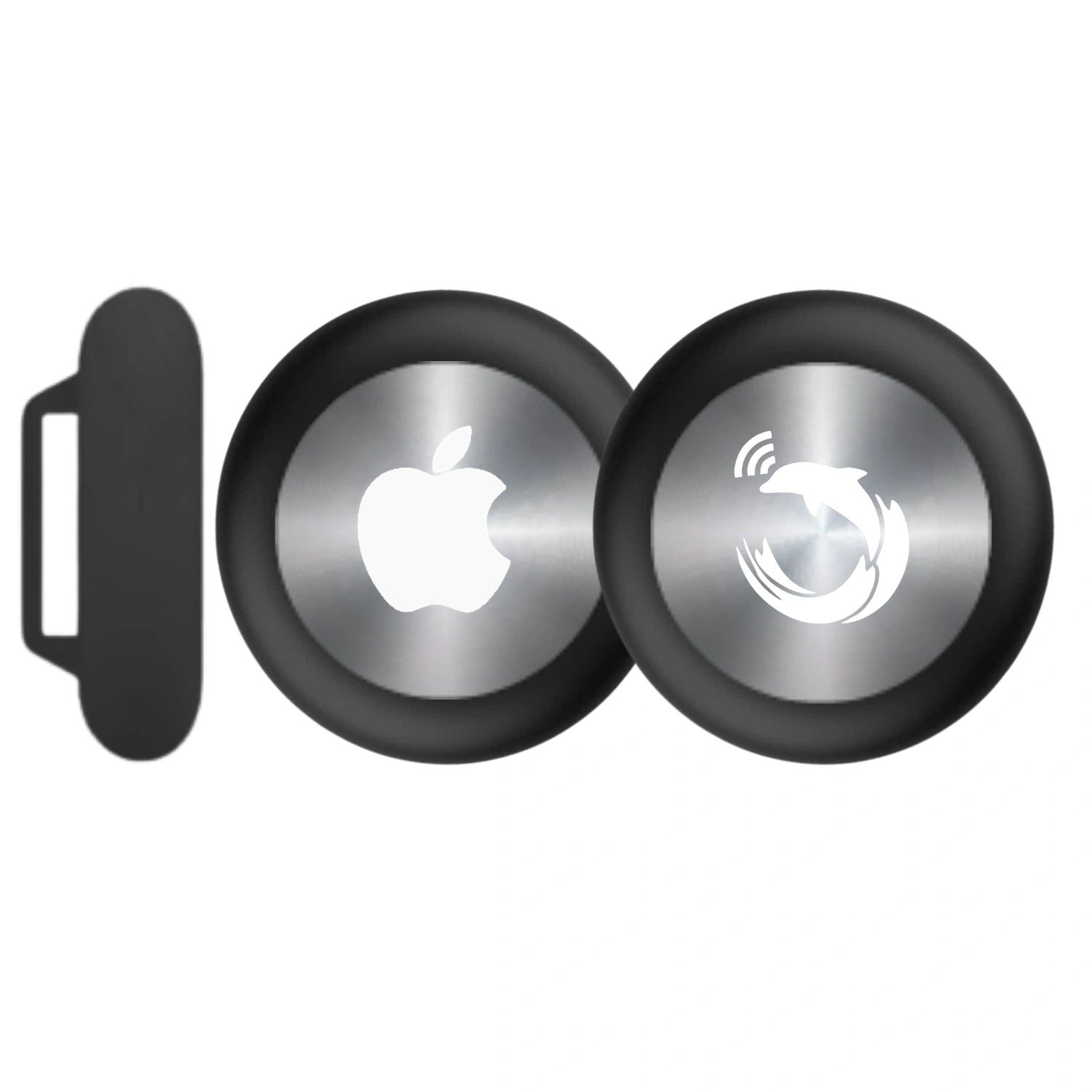 Black silicone holder for smart trackers by tag8