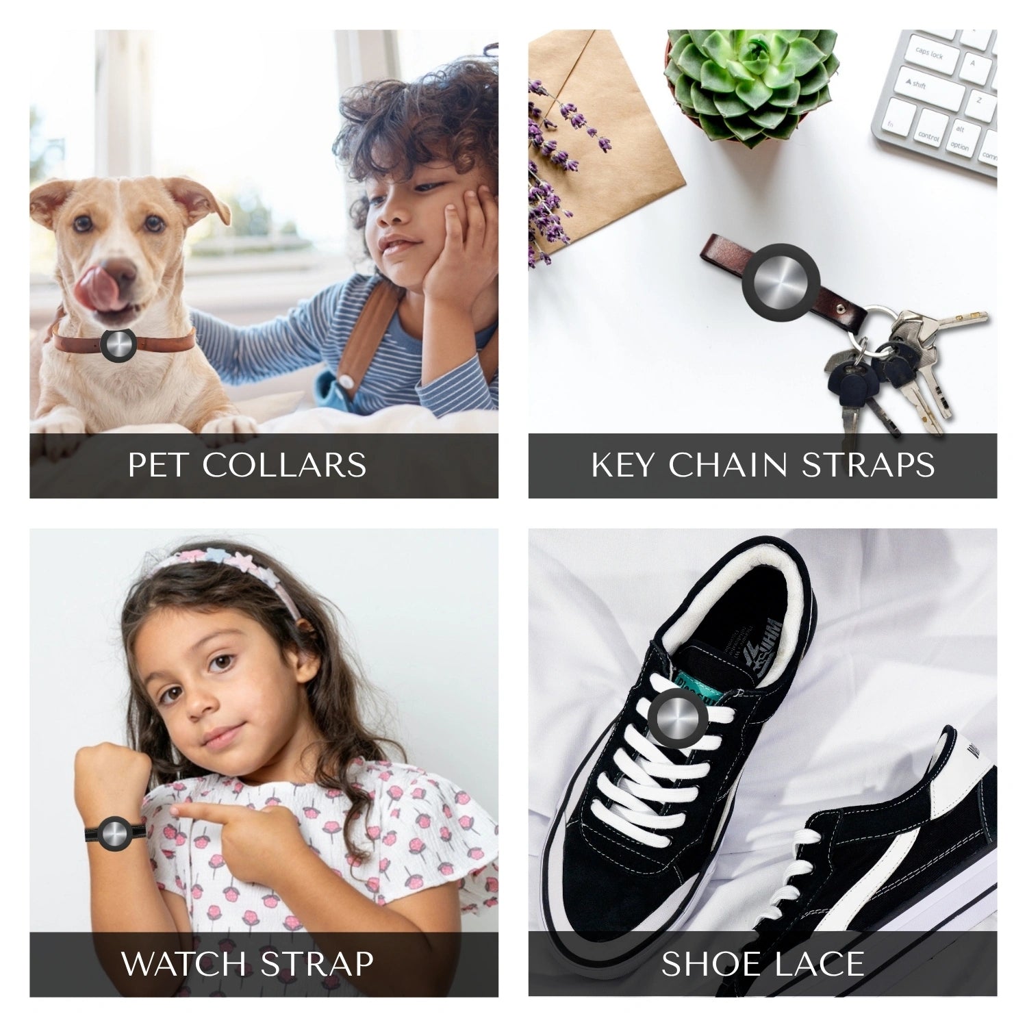 Black silicone holder for smart trackers by tag8